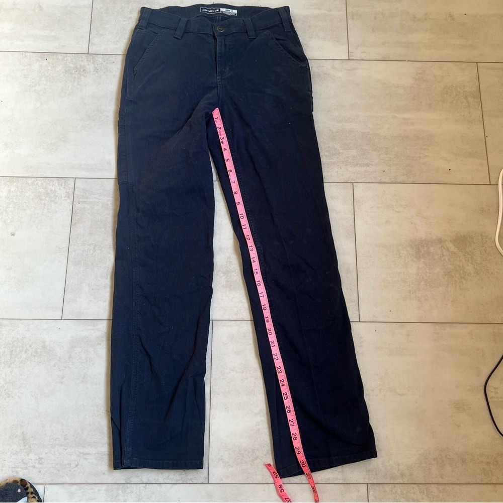 Carhartt Rugged Flex Loose Fit Canvas Work Pants Navy Blue BN2080-W Mens 31x31 - Picture 4 of 7